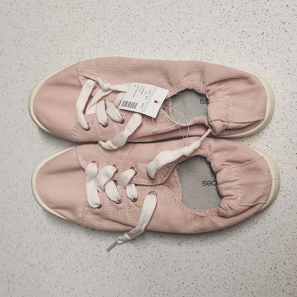 Maurices NWT Mariah Light Pink Flat Sneakers Size 8 - Picture 4 of 6